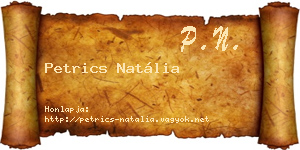 Petrics Natália névjegykártya